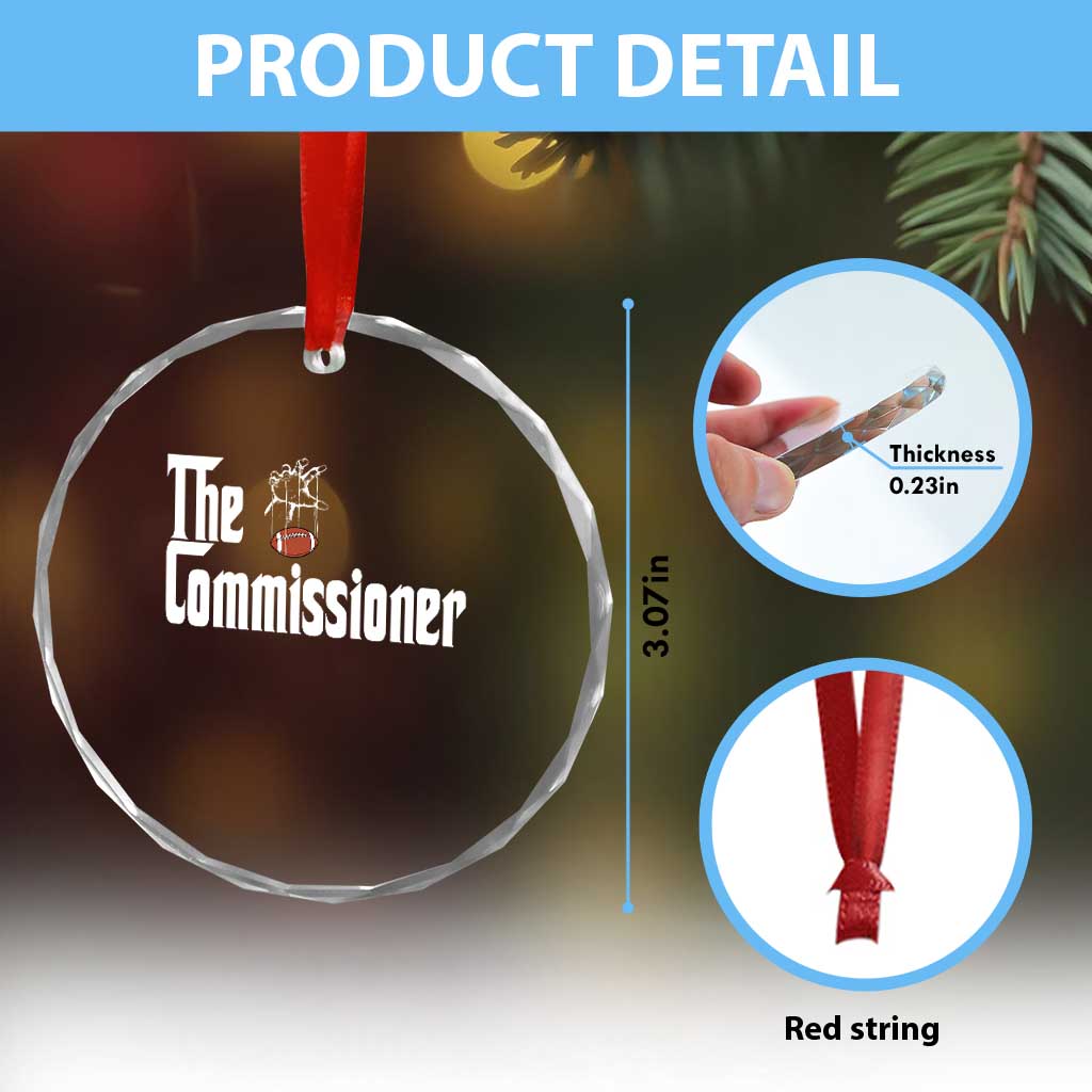 Fantasy Football Commissioner Crystal Glass Ornament Draft Party Commish FFL TS10 Print Your Wear
