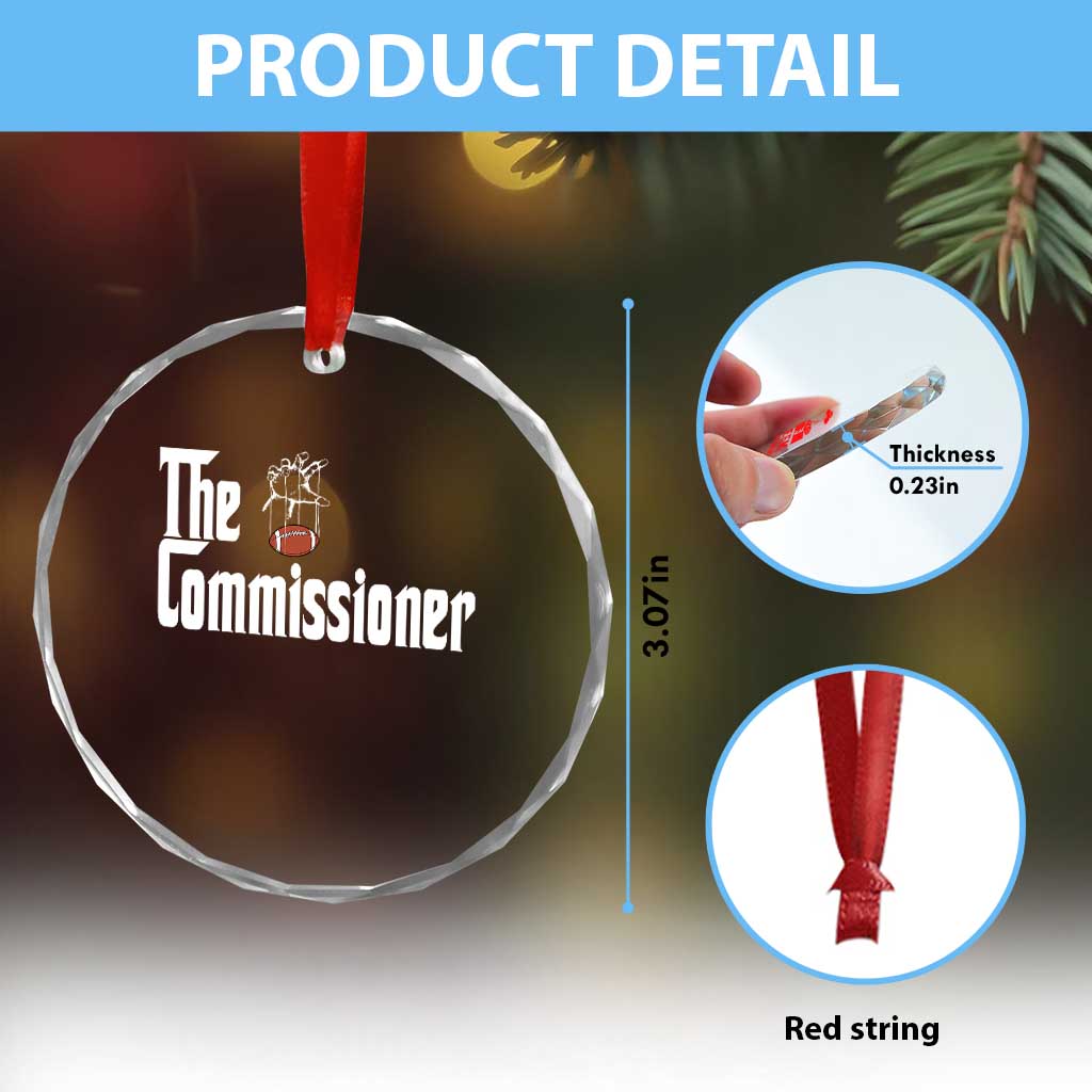 Fantasy Football Commissioner Crystal Glass Ornament Draft Party Commish FFL TS10 Print Your Wear