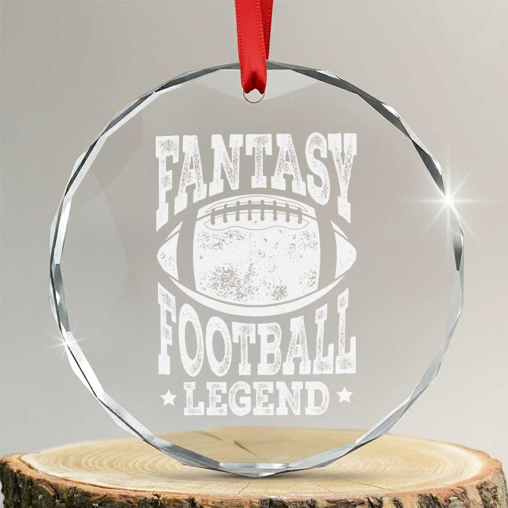 Fantasy Football Legend Crystal Glass Ornament Funny Gameday Dad - Print Your Wear