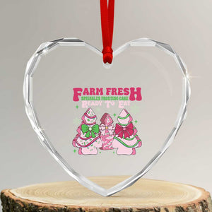 Farm Fresh Xmas Tree Cakes Coquette Heart Crystal Glass Ornament TS09 Transparent Glass 3'' Heart Print Your Wear