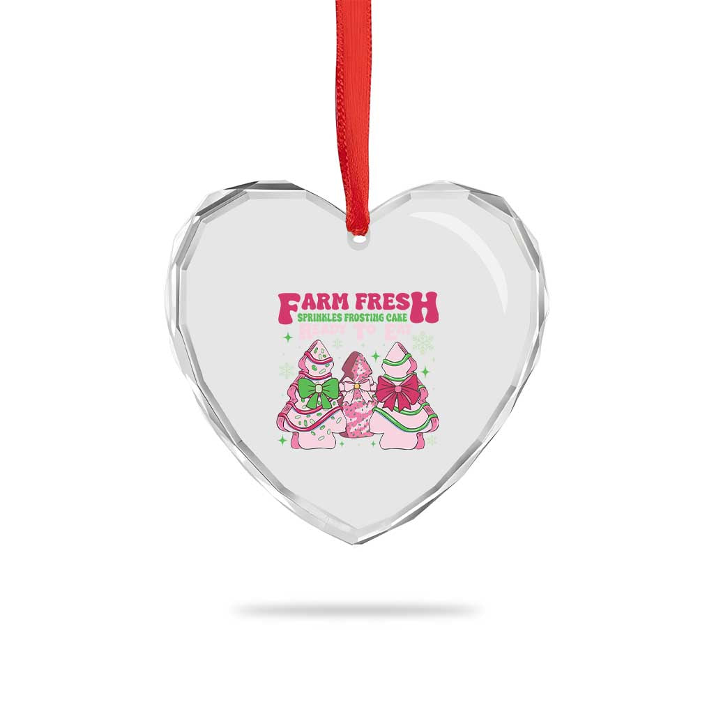 Farm Fresh Xmas Tree Cakes Coquette Heart Crystal Glass Ornament TS09 Print Your Wear