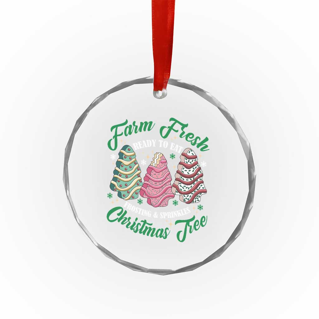 Farm Fresh Xmas Tree Cakes Crystal Glass Ornament TS09 Print Your Wear