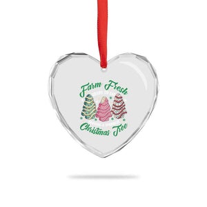 Farm Fresh Xmas Tree Cakes Heart Crystal Glass Ornament TS09 Print Your Wear