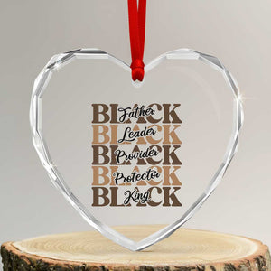 Father Leader Provider Protector King Heart Crystal Glass Ornament Proud Black Dad Gift