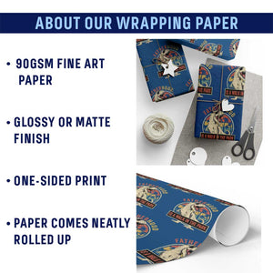 Fatherhood Is A Walk In The Park Dinosaur Dad Wrapping Paper Roll TS11 Print Your Wear