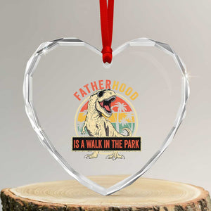 Fatherhood Is A Walk In The Park Dinosaur Dad Heart Crystal Glass Ornament TS11 Transparent Glass 3'' Heart Print Your Wear