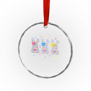 Faux Yarn Easter Bunny Effect Printed Crystal Glass Ornament Coquette Aesthetic Gift TS12 Print Your Wear