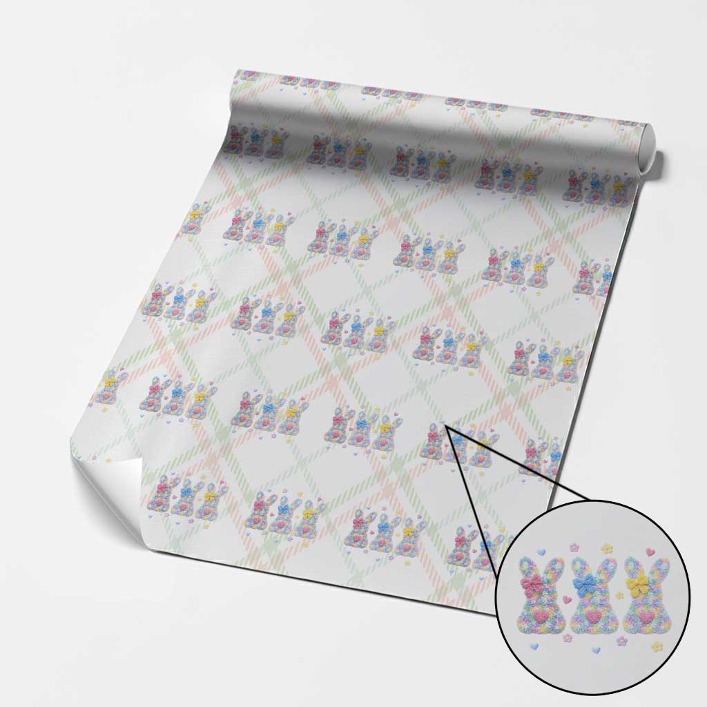 Faux Yarn Easter Bunny Effect Printed Wrapping Paper Roll Coquette Aesthetic Gift TS12 Christmas Plaid Print Your Wear