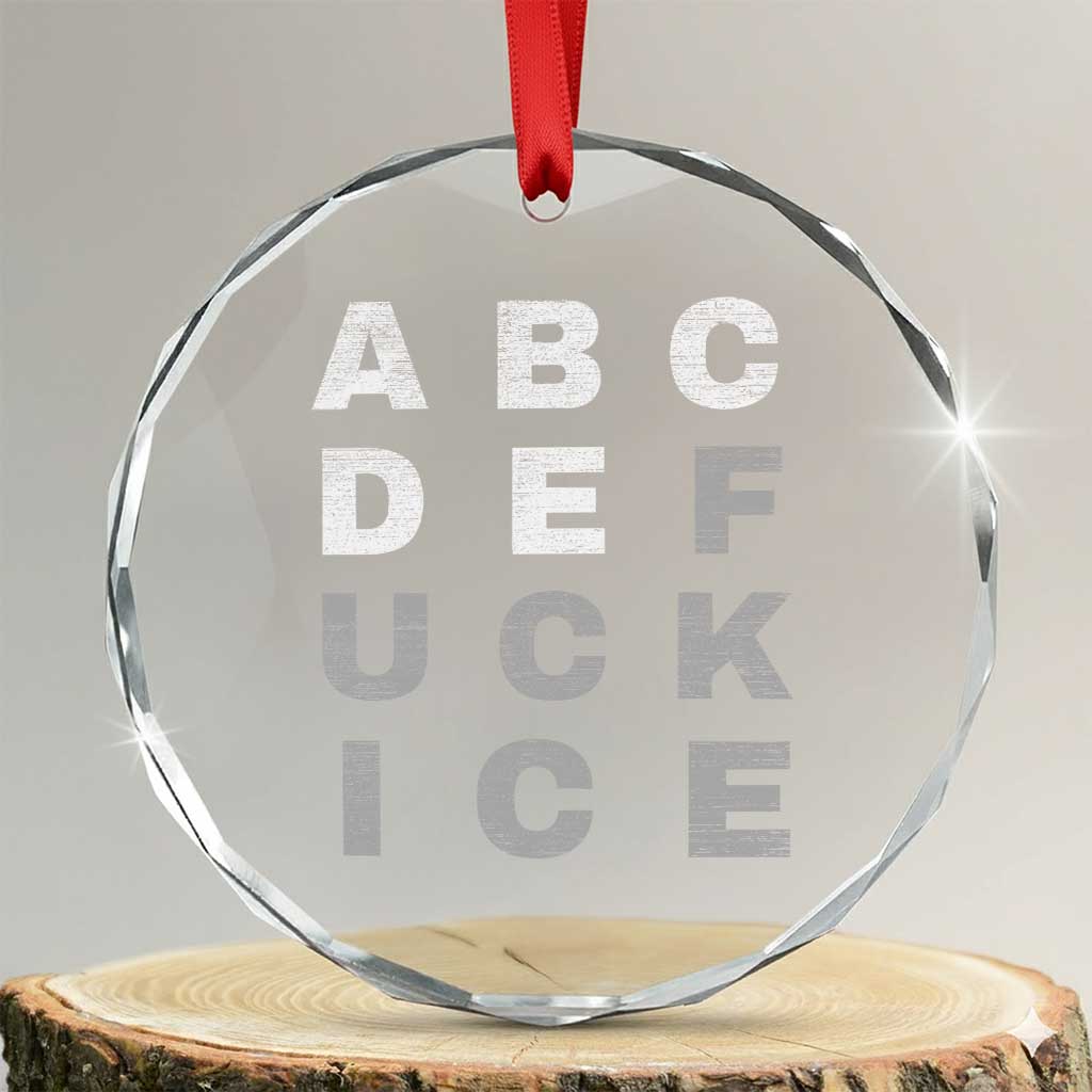 Fck Ice Crystal Glass Ornament Chinga La Migra Subtle FDT TS10 Transparent Glass 3'' Circle Print Your Wear