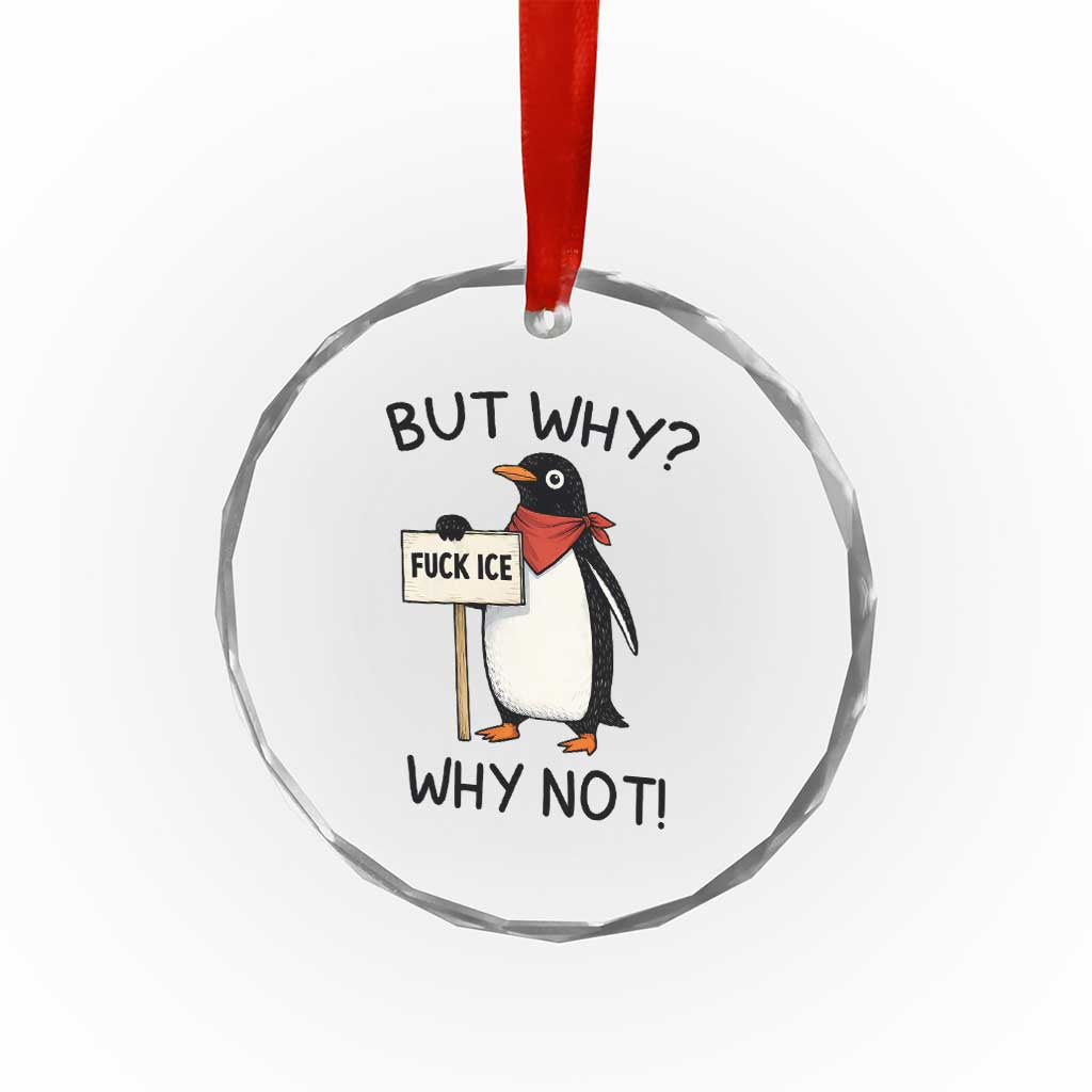 Fck ICE Crystal Glass Ornament Nihilist Penguin Anti-Government Meme TS14 Print Your Wear
