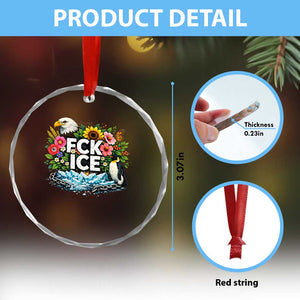 Fck Ice Crystal Glass Ornament Retro Floral FDT Protest Satirical Graphic TS10 Print Your Wear