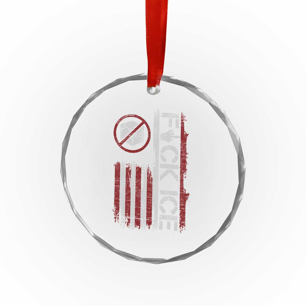 Fck Ice Crystal Glass Ornament Retro US Flag Subtle FDT Protest TS10 Print Your Wear