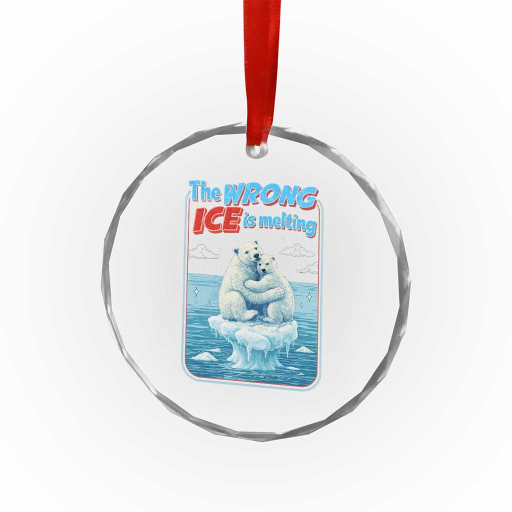 Fck Ice Crystal Glass Ornament The Wrong Ice Is Melting Polar Bear Social Justice TS10 Print Your Wear