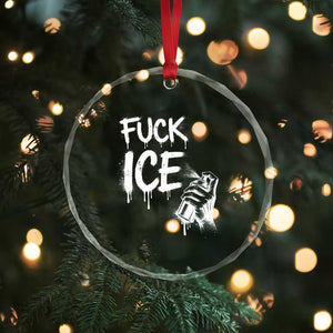 Fck Ice Crystal Glass Ornament Vintage Graffiti No Human is Illegal TS10 Print Your Wear