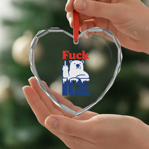 Fck Ice Heart Crystal Glass Ornament Get The Fck Out Of Minneapolis Polar Bear TS10 Print Your Wear