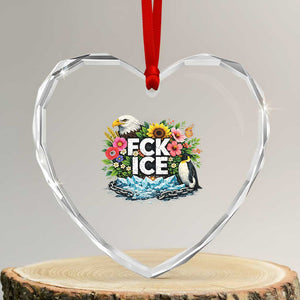 Fck Ice Heart Crystal Glass Ornament Retro Floral FDT Protest Satirical Graphic TS10 Transparent Glass 3'' Heart Print Your Wear