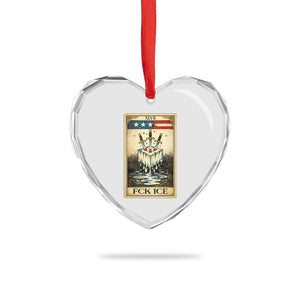 Fck Ice Heart Crystal Glass Ornament Retro Tarot Card FDT Protest Satirical Graphic TS10 Print Your Wear