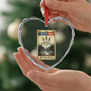 Fck Ice Heart Crystal Glass Ornament Retro Tarot Card FDT Protest Satirical Graphic TS10 Print Your Wear