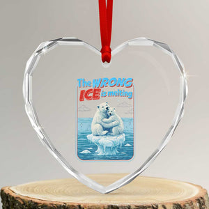 Fck Ice Heart Crystal Glass Ornament The Wrong Ice Is Melting Polar Bear Social Justice TS10 Transparent Glass 3'' Heart Print Your Wear