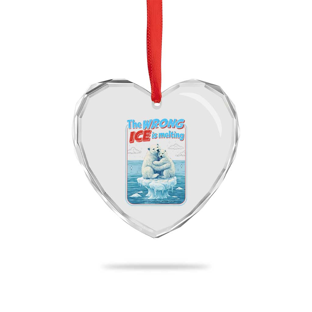 Fck Ice Heart Crystal Glass Ornament The Wrong Ice Is Melting Polar Bear Social Justice TS10 Print Your Wear