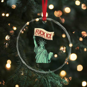 Fck Ice No Human Is Illegal Crystal Glass Ornament Statue of Liberty Anti ICE Immigration Human Rights Protest TS14 Print Your Wear