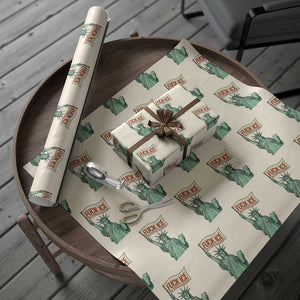 Fck Ice No Human Is Illegal Wrapping Paper Roll Statue of Liberty Anti ICE Immigration Human Rights Protest TS14 Beige Print Your Wear