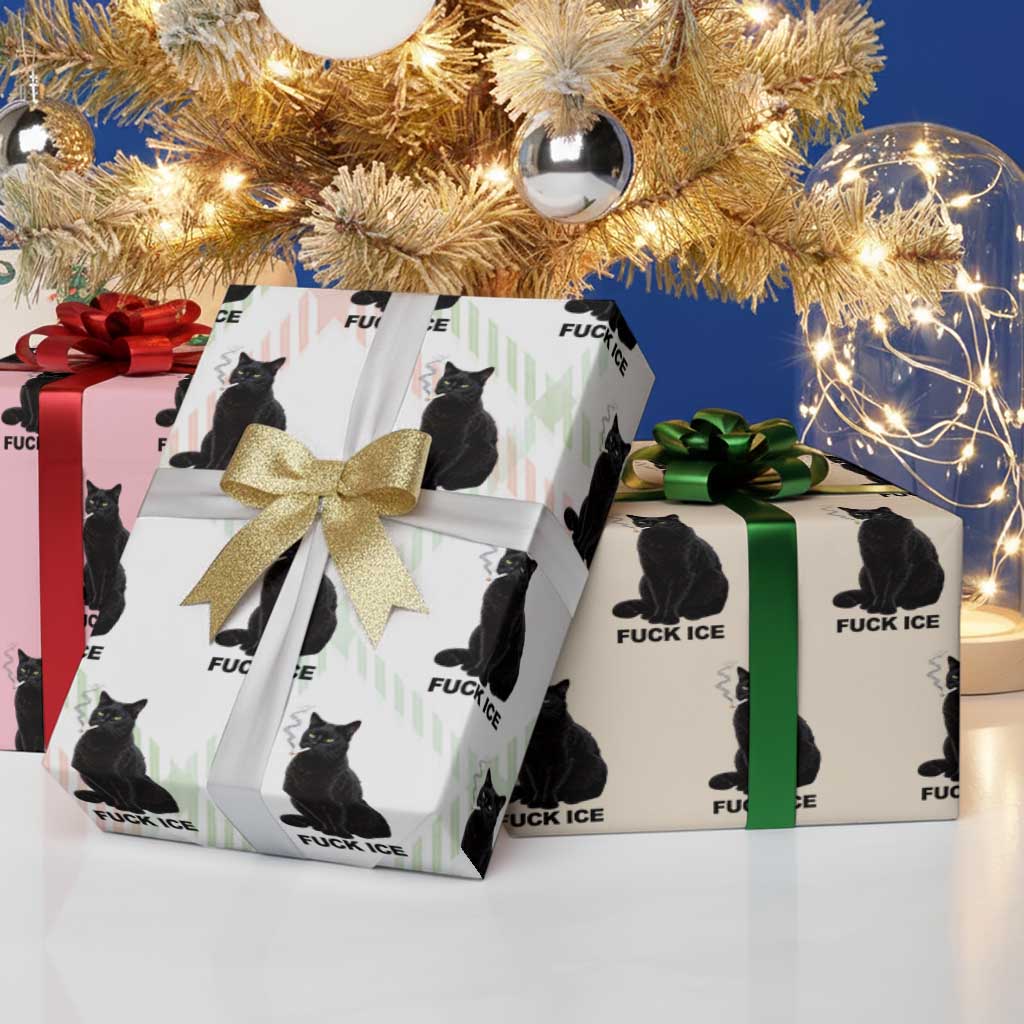 Fck Ice Smoking Cat Wrapping Paper Roll Subtle FDT Black Cat Meme TS10 Print Your Wear