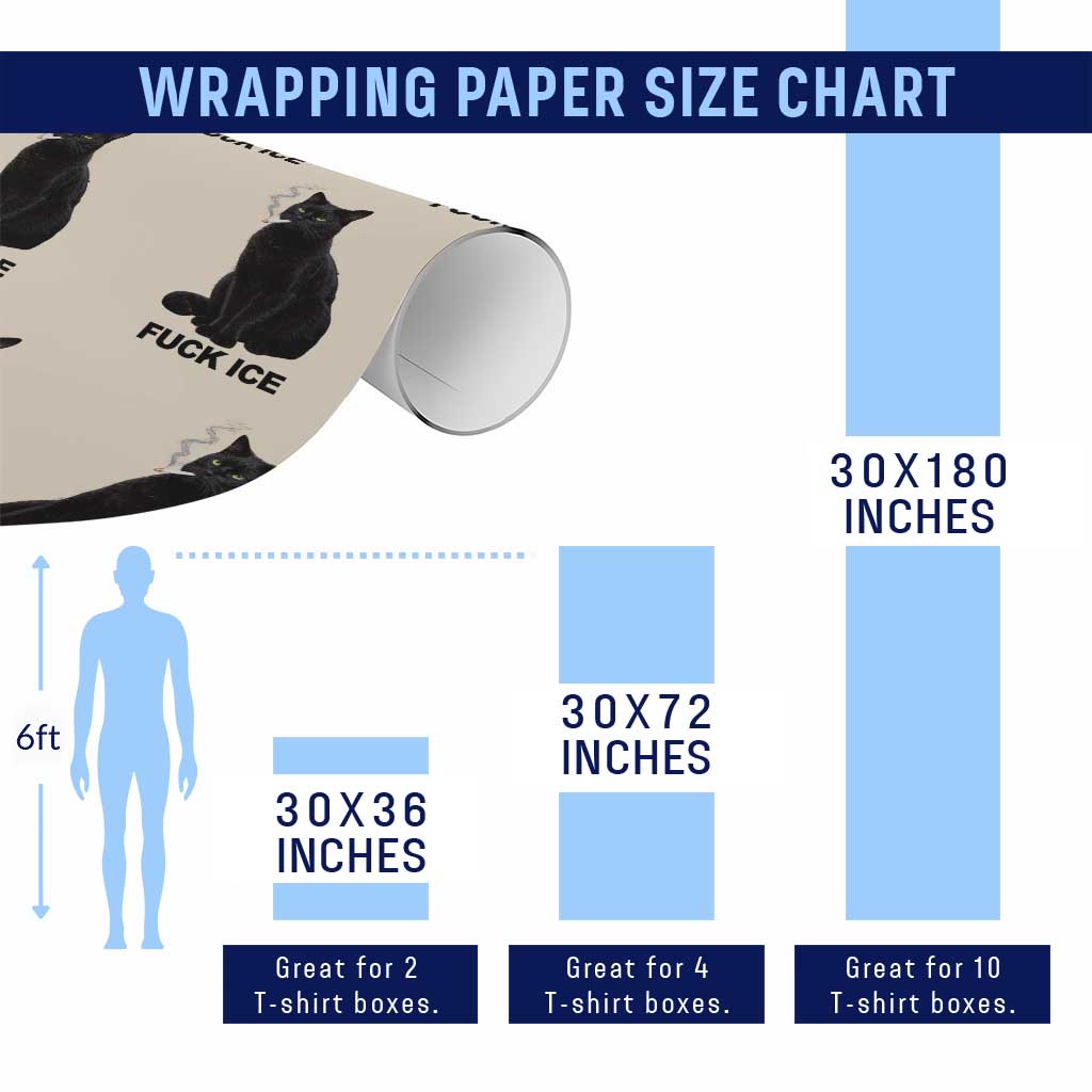 Fck Ice Smoking Cat Wrapping Paper Roll Subtle FDT Black Cat Meme TS10 Print Your Wear