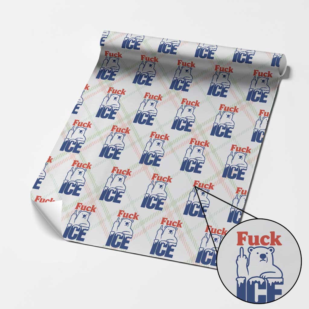 Fck Ice Wrapping Paper Roll Get The Fck Out Of Minneapolis Polar Bear TS10 Christmas Plaid Print Your Wear