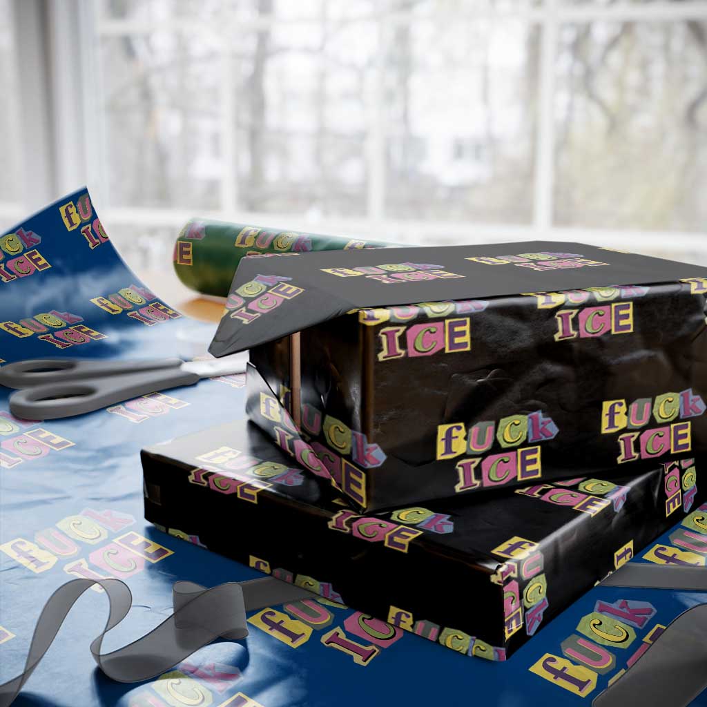 Fck Ice Wrapping Paper Roll Immigration Activist Magazine Cutout Paper Graphic TS11 Black Print Your Wear