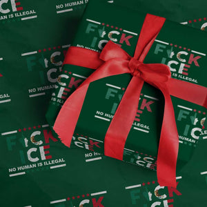 Fck Ice Wrapping Paper Roll Mexico Flag Mexican Immigrant Anti Immigration Enforcement TS10 Green Print Your Wear