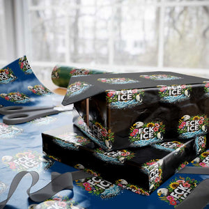 Fck Ice Wrapping Paper Roll Retro Floral FDT Protest Satirical Graphic TS10 Black Print Your Wear