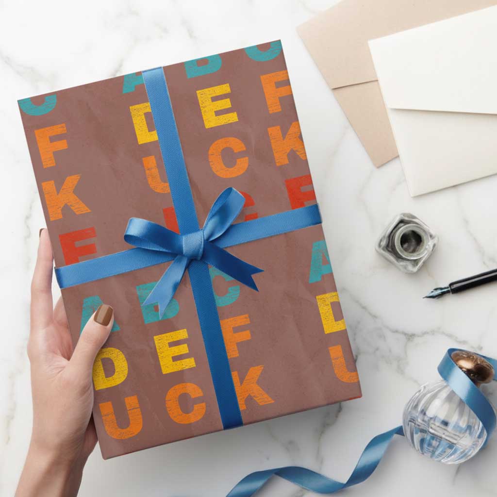 Fck Ice Wrapping Paper Roll Retro Protest Chinga La Migra Subtle FDT TS10 Mocha Print Your Wear