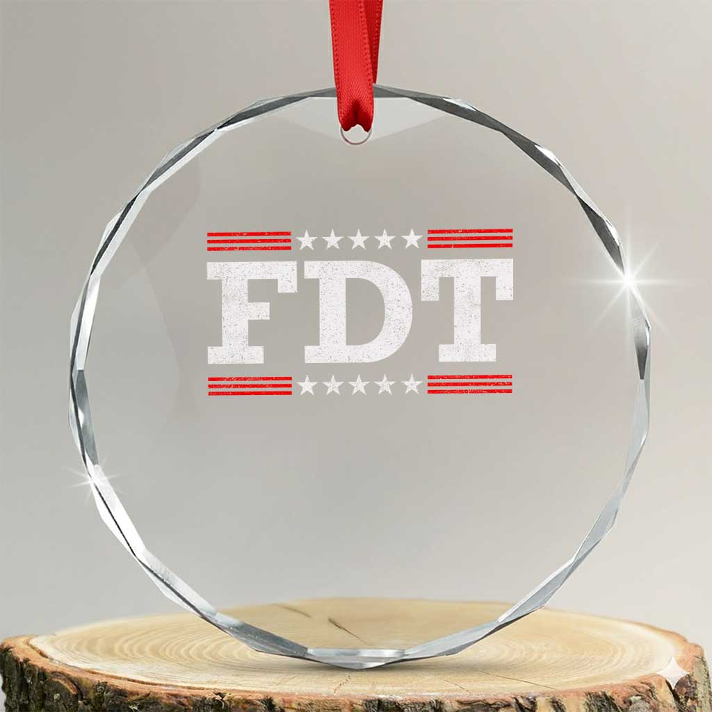 FDT Crystal Glass Ornament Resistance Resist Tyranny Support TS10 Transparent Glass 3'' Circle Print Your Wear