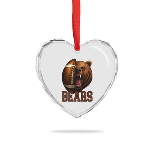 Fear The Bear Football Heart Crystal Glass Ornament Game Day Sports Fan Gift TS12 Print Your Wear