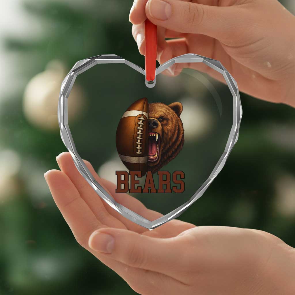 Fear The Bear Football Heart Crystal Glass Ornament Game Day Sports Fan Gift TS12 Print Your Wear