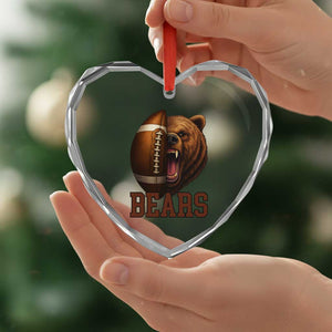 Fear The Bear Football Heart Crystal Glass Ornament Game Day Sports Fan Gift TS12 Print Your Wear