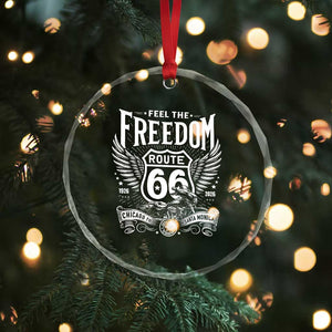 Feel The Freedom Route Highway 66 Crystal Glass Ornament 100th Anniversary Biker Road Trip Graphic TS12 Print Your Wear