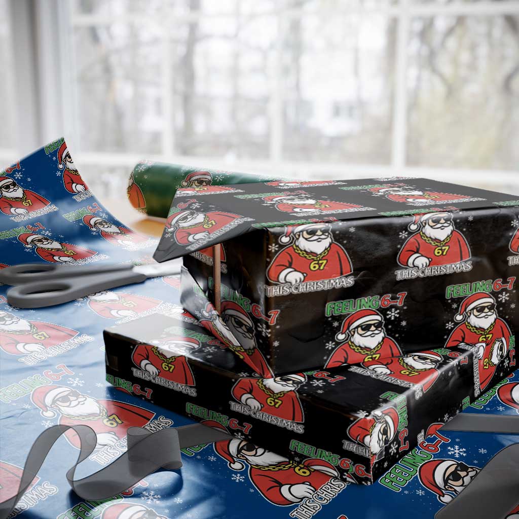 Feeling 67 This Christmas Wrapping Paper Roll Funny Cool Santa Six Seven Meme Holiday TS02 Black Print Your Wear