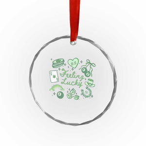 Feeling Lucky St Patricks Day Coquette Shamrock Crystal Glass Ornament TS11 Print Your Wear