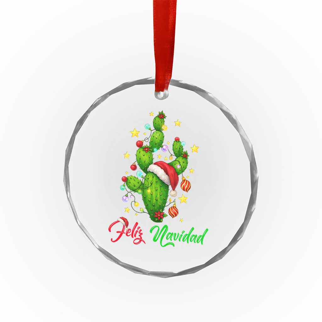 Feliz Navidad Cactus Crystal Glass Ornament Funny Spanish Christmas Gift TS12 Print Your Wear