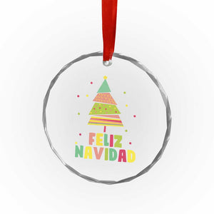 Feliz Navidad Colorful Xmas Tree Spanish Crystal Glass Ornament TS09 Print Your Wear