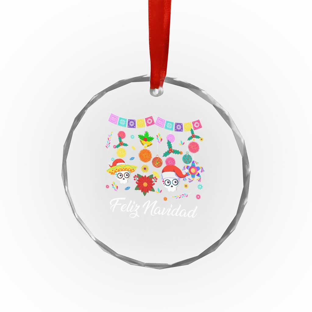 Feliz Navidad Crystal Glass Ornament Funny Christmas In Mexico Sugar Skull Pinata Star TS11 Print Your Wear