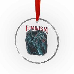 Feminism Dragon Crystal Glass Ornament Retro Vintage Gothic Fantasy Castle Feminist Empowerment TS10 Print Your Wear