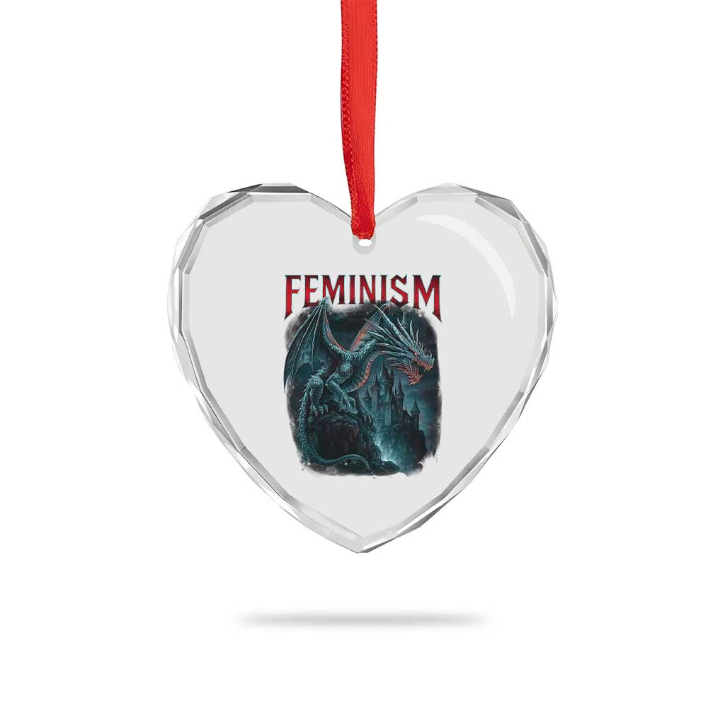 Feminism Dragon Heart Crystal Glass Ornament Retro Vintage Gothic Fantasy Castle Feminist Empowerment TS10 Print Your Wear