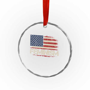 Feminism Feminist American Flag Crystal Glass Ornament Patriotic Womens Rights