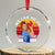 Feminist Bowling Crystal Glass Ornament We Can Do It TS12 Transparent Glass 3'' Circle Print Your Wear