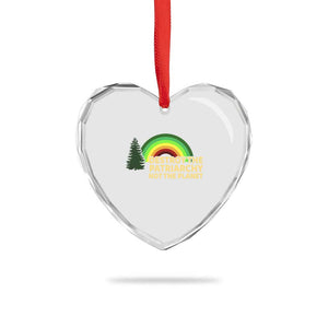 Feminist Heart Crystal Glass Ornament Destroy The Patriarchy Not The Planet Feminism TS02 Print Your Wear