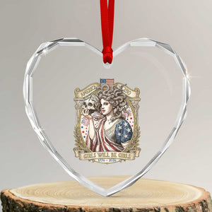 Feminist Medusa Girls Will Be Girls Heart Crystal Glass Ornament USA 250 Anniversary Gift TS12 Transparent Glass 3'' Heart Print Your Wear
