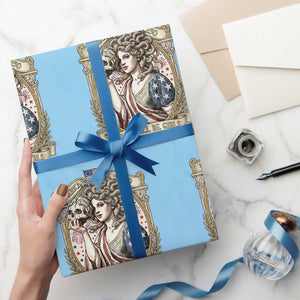 Feminist Medusa Girls Will Be Girls Wrapping Paper Roll USA 250 Anniversary Gift TS12 Light Blue Print Your Wear